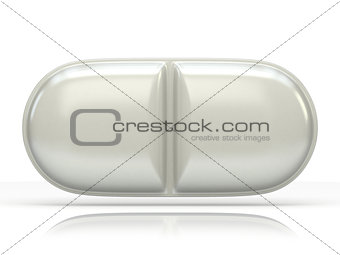 Medical pill 3D rendering illustration on white background