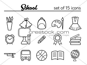 School icons set