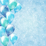 Blue balloons background