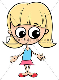 cute little girl cartoon kid character