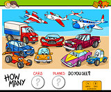 counting cars and planes educational game