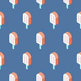Pop art ice cream icon hot pink seamless vector pattern.
