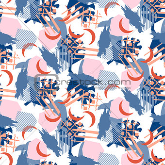 Abstract collage pattern seamless texture vector.