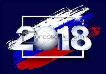 2018 with soccer ball. Poster soccer template