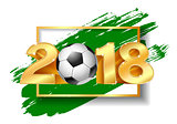 Golden Number 2018 with soccer ball