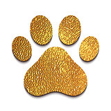 Golden animal paw print