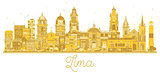 Lima Peru City skyline golden silhouette.