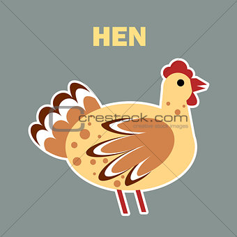 Domestic bird hen simple