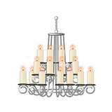 Chandelier for living room in retro style. Vector.