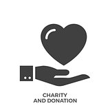 Charity and Donation Glyph Vector Icon.