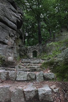 Ruins of old castle Chojnik in Poland