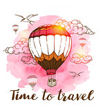 Travel background with air balloons