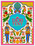 Colorful Welcome banner in truck art kitsch style of India