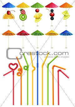 Cocktail straws and umbrellas