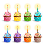 Birthday cupcakes icons