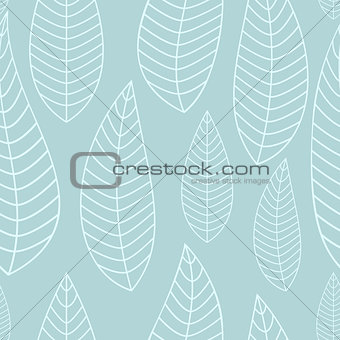 Abstract Natural Seamless Background with Leaves. Vector Illustration