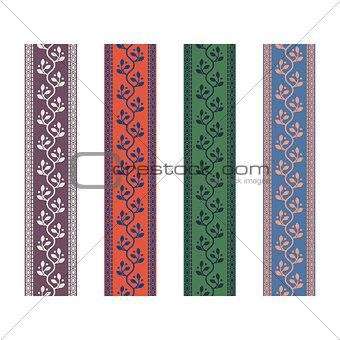 Fancy strap border leaves pattern design tapes.
