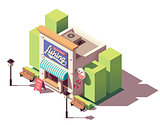Vector isometric fishing gear and tackle shop