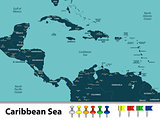 Map of Caribbean Sea