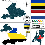 Map of Gelderland, Netherlands