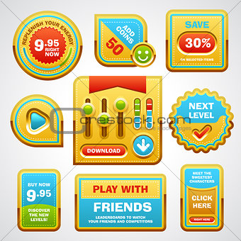 Game user interface elements Vector
