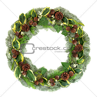 Natural Winter and Christmas Wreath