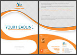 Flyer Template with Abstract Orange Shapes