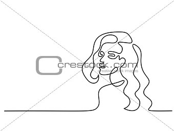 Abstract portrait of a woman logo