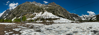 Aosta valley landscape in spring season