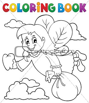 Coloring book tooth fairy theme 1