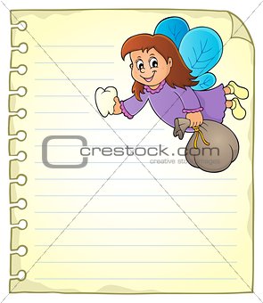 Notepad page with tooth fairy