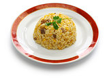 fried rice, chinese cuisine isolated on white background