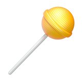 Yellow lollipop 3D rendering illustration on white background