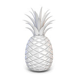 White abstract pineapple 3D rendering illustration on white back