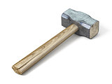 Metal sledge hammer 3D rendering illustration on white backgroun