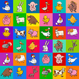 cartoon pattern design with farm animals