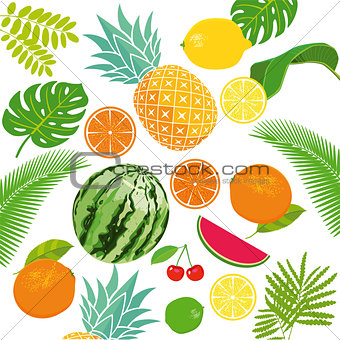 Various fresh fruits illustration
