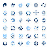 Design elements set. Abstract icons in blue colors.