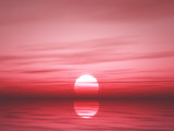 3D sunset ocean