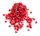 pomegranate seeds isolated