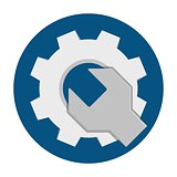 Wrench gear flat icon
