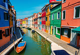 Houses in summer Burano