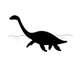 Silhouette Plesiosaurus dinosaur jurassic prehistoric animal