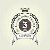Three years warranty seal -  chic guarantee emblem
