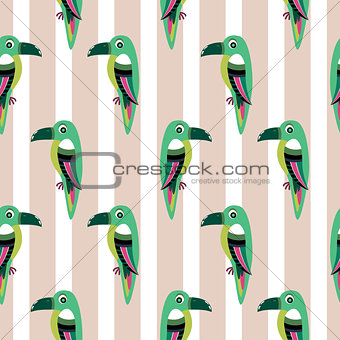 Parakeet parrot pattern seamless bird vector.