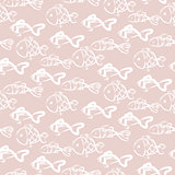 Hand drawn ocean fish abstract pattern vector texture.