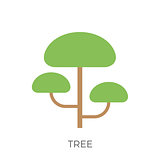 Flat tree icon