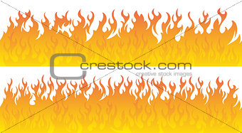 Fire flames vector set. Fire lines