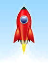 Red rocket launch