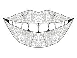 Zentangle stylized smile for coloring. Hand Drawn lace vector illustration